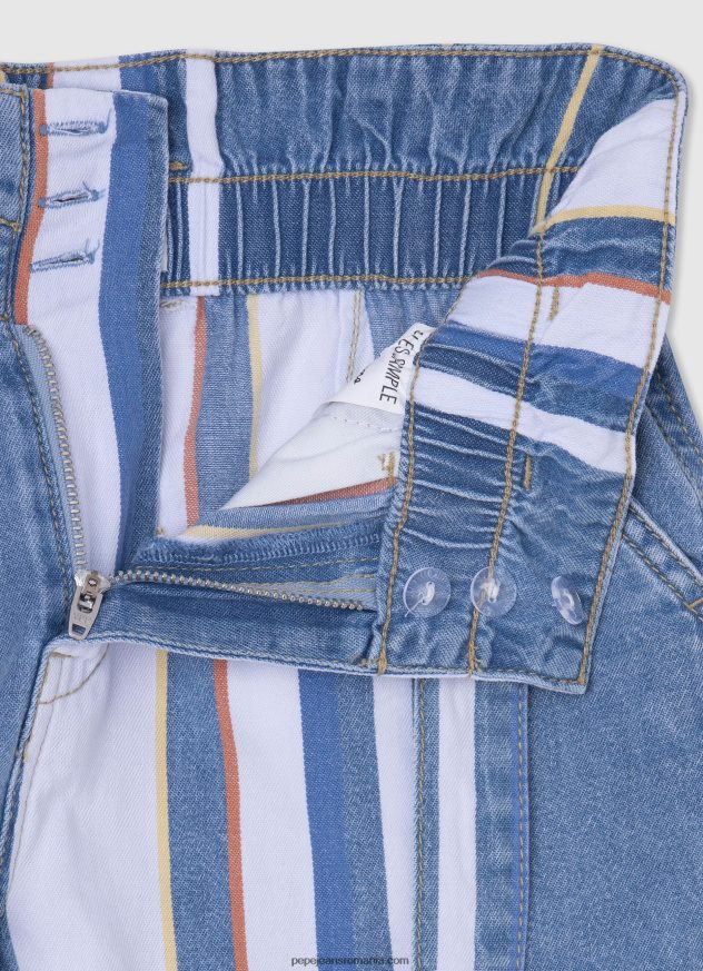 pantaloni scurți din denim cu imprimeu în dungi fată Pepe Jeans denim 6Z0R461508 - imagine 3