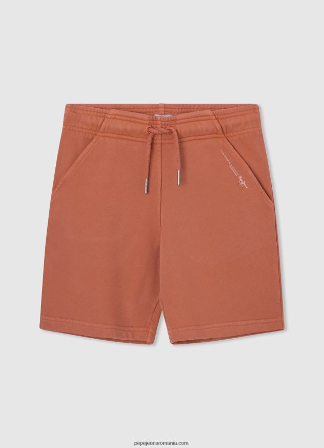 pantaloni scurți sport cu imprimeu cu logo băiat Pepe Jeans portocala de dovleac 6Z0R461687 - imagine 1