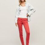 pantaloni skinny clasici femei Pepe Jeans studio roșu 6Z0R46315