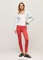 pantaloni skinny clasici femei Pepe Jeans studio roșu 6Z0R46315