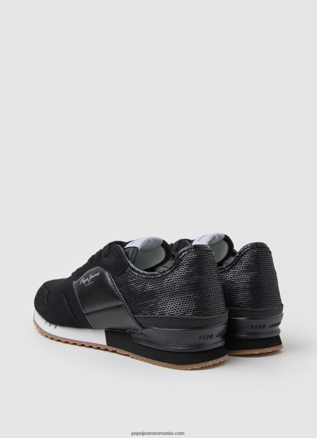 pantofi sport combinați london troy femei Pepe Jeans negru 6Z0R46611 - imagine 4