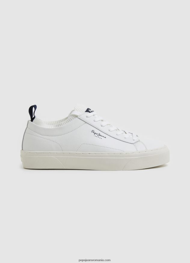 pantofi sport yogi din piele bărbați Pepe Jeans alb 6Z0R461190 - imagine 1