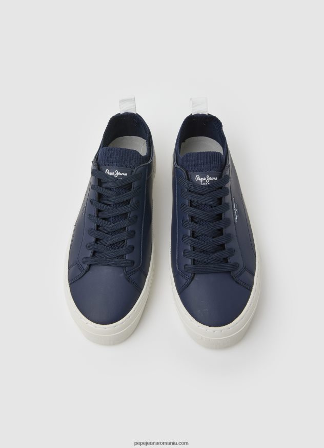 pantofi sport yogi din piele bărbați Pepe Jeans marina 6Z0R461222 - imagine 2