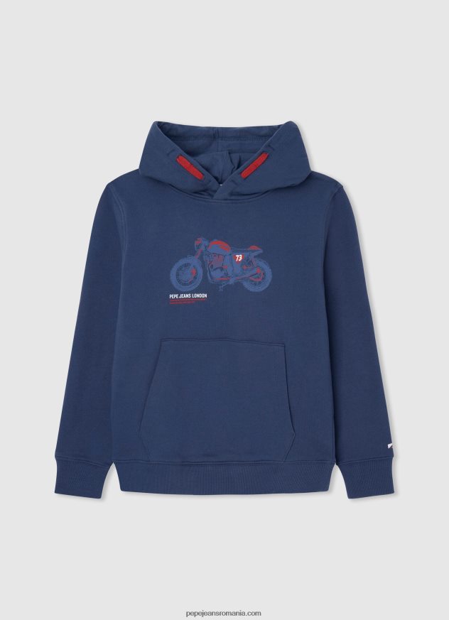 pulover cu glugă din bumbac băiat Pepe Jeans portocala de dovleac 6Z0R461598 - imagine 5