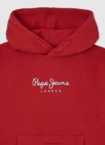 pulover cu glugă din bumbac băiat Pepe Jeans studio roșu 6Z0R461581 - imagine 3