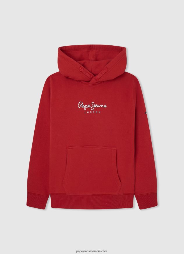 pulover cu glugă din bumbac băiat Pepe Jeans studio roșu 6Z0R461581 - imagine 1