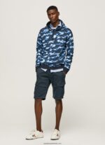 pulover cu imprimeu de camuflaj bărbați Pepe Jeans alb 6Z0R46879 - imagine 2