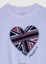 pulover cu imprimeu inimă fată Pepe Jeans alb 6Z0R461411 - imagine 3