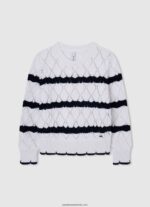 pulover cu imprimeu inimă fată Pepe Jeans alb 6Z0R461411 - imagine 4
