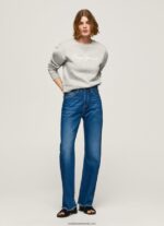 pulover cu logo imprimat femei Pepe Jeans marnă cenușie 6Z0R46267 - imagine 2