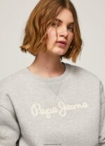 pulover cu logo imprimat femei Pepe Jeans marnă cenușie 6Z0R46267 - imagine 3