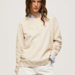 pulover din bumbac brodat femei Pepe Jeans piele de bivol 6Z0R46272