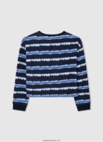 pulover din bumbac cu dungi decolorate fată Pepe Jeans dulwich 6Z0R461408 - imagine 2