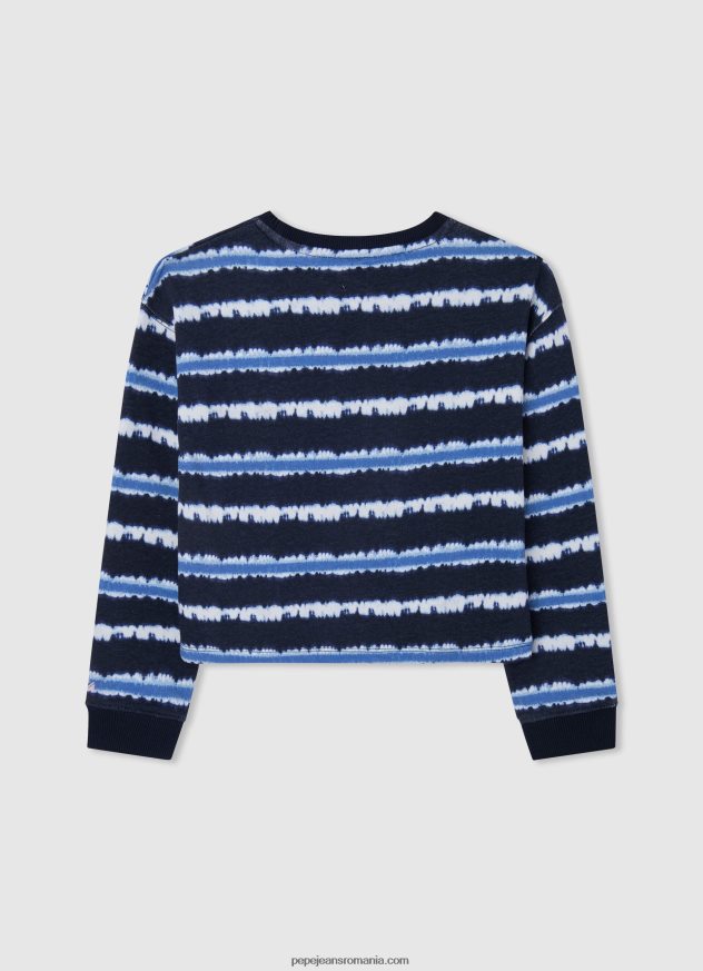 pulover din bumbac cu dungi decolorate fată Pepe Jeans dulwich 6Z0R461408 - imagine 2