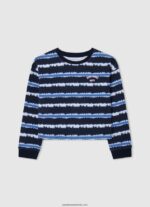 pulover din bumbac cu dungi decolorate fată Pepe Jeans dulwich 6Z0R461408