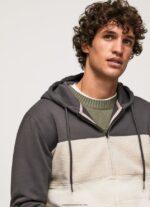 pulover din bumbac cu fermoar bărbați Pepe Jeans negru spalat 6Z0R46892 - imagine 3