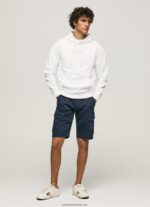 pulover din bumbac cu glugă bărbați Pepe Jeans alb 6Z0R46910 - imagine 2