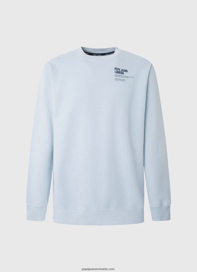 pulover din bumbac cu guler rotunjit bărbați Pepe Jeans albastru înălbitor 6Z0R46869 - imagine 5