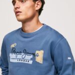 pulover din bumbac cu guler rotunjit bărbați Pepe Jeans ozzy 6Z0R46881