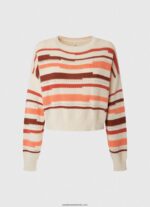 pulover din bumbac cu imprimeu în dungi femei Pepe Jeans multi 6Z0R46236 - imagine 5