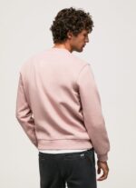 pulover din bumbac cu logo brodat bărbați Pepe Jeans înălbitor roz 6Z0R46882 - imagine 4