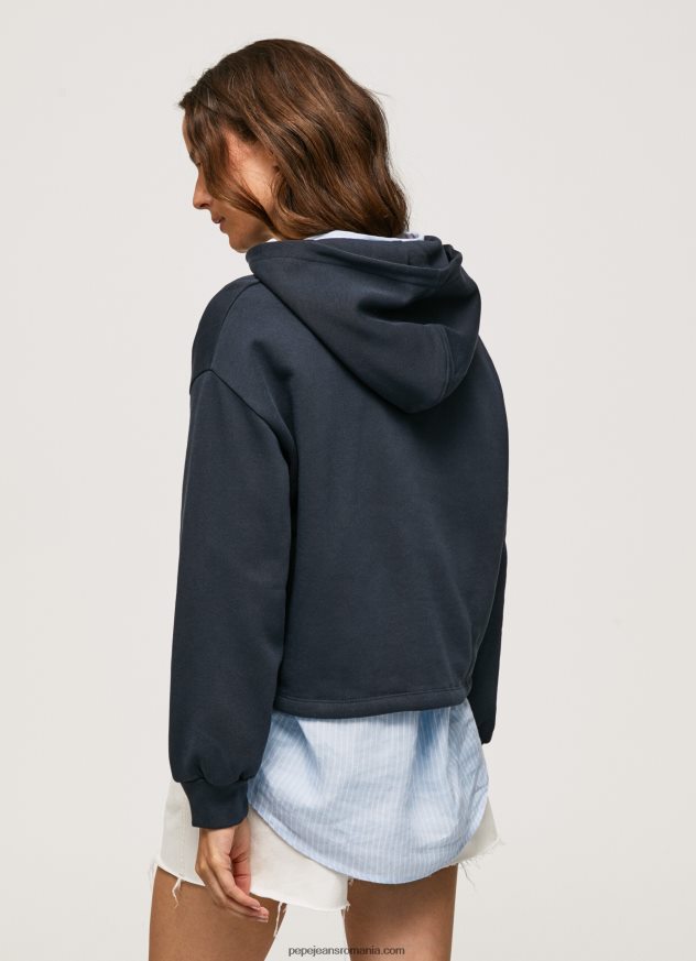 pulover din bumbac cu logo brodat femei Pepe Jeans dulwich 6Z0R46268 - imagine 4