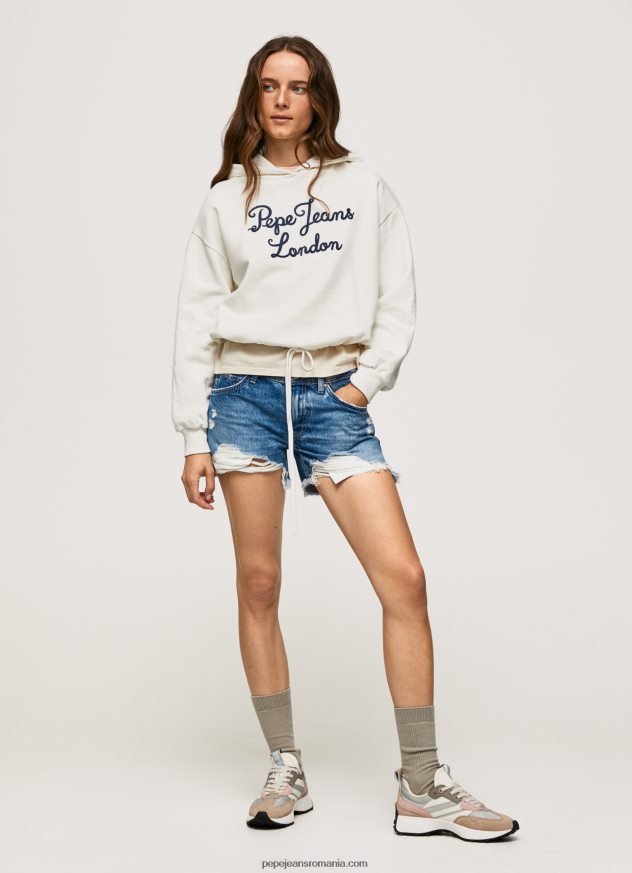 pulover din bumbac cu logo brodat femei Pepe Jeans mousse 6Z0R46269 - imagine 2