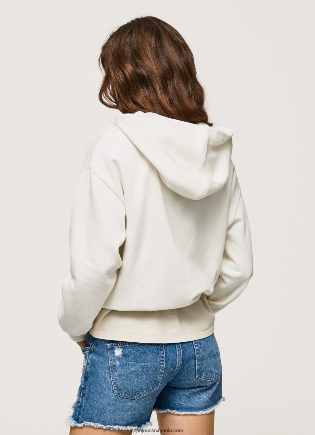 pulover din bumbac cu logo brodat femei Pepe Jeans mousse 6Z0R46269 - imagine 4
