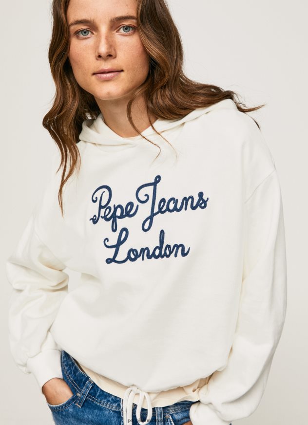 pulover din bumbac cu logo brodat femei Pepe Jeans mousse 6Z0R46269 - imagine 1