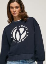 pulover din bumbac cu logo circular femei Pepe Jeans dulwich 6Z0R46279 - imagine 3