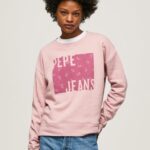 pulover din bumbac cu logo femei Pepe Jeans roz tulbure 6Z0R46285