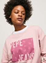 pulover din bumbac cu logo femei Pepe Jeans roz tulbure 6Z0R46285 - imagine 3