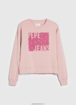 pulover din bumbac cu logo femei Pepe Jeans roz tulbure 6Z0R46285 - imagine 5