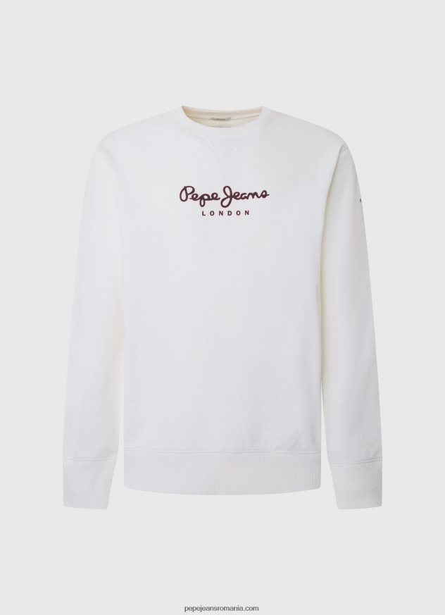 pulover din bumbac cu logo imprimat bărbați Pepe Jeans alb 6Z0R46880 - imagine 5