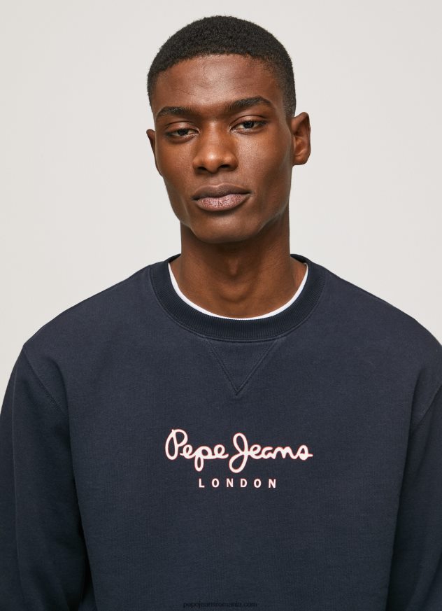 pulover din bumbac cu logo imprimat bărbați Pepe Jeans dulwich 6Z0R46884 - imagine 3