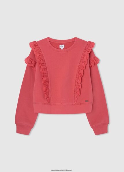 pulover din bumbac fată Pepe Jeans studio roșu 6Z0R461403