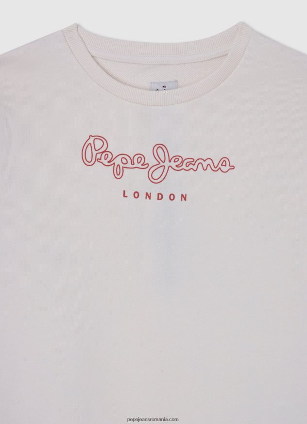 pulover din bumbac imprimat cu logo fată Pepe Jeans mousse 6Z0R461404 - imagine 3