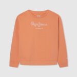pulover din bumbac imprimat cu logo fată Pepe Jeans piersică 6Z0R461405