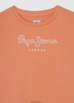 pulover din bumbac imprimat cu logo fată Pepe Jeans piersică 6Z0R461405 - imagine 3