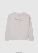 pulover din bumbac imprimat cu logo fată Pepe Jeans piersică 6Z0R461405 - imagine 4