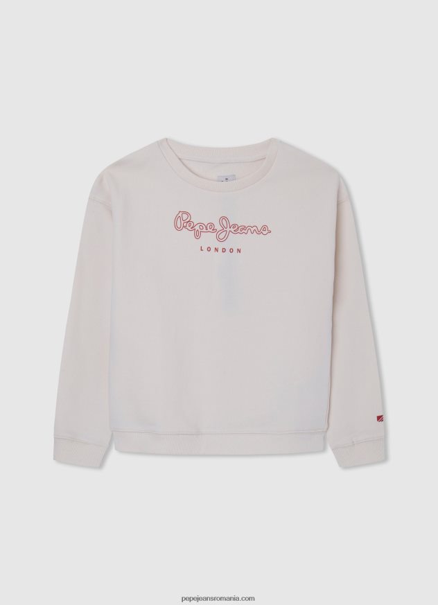 pulover din bumbac imprimat cu logo fată Pepe Jeans piersică 6Z0R461405 - imagine 4