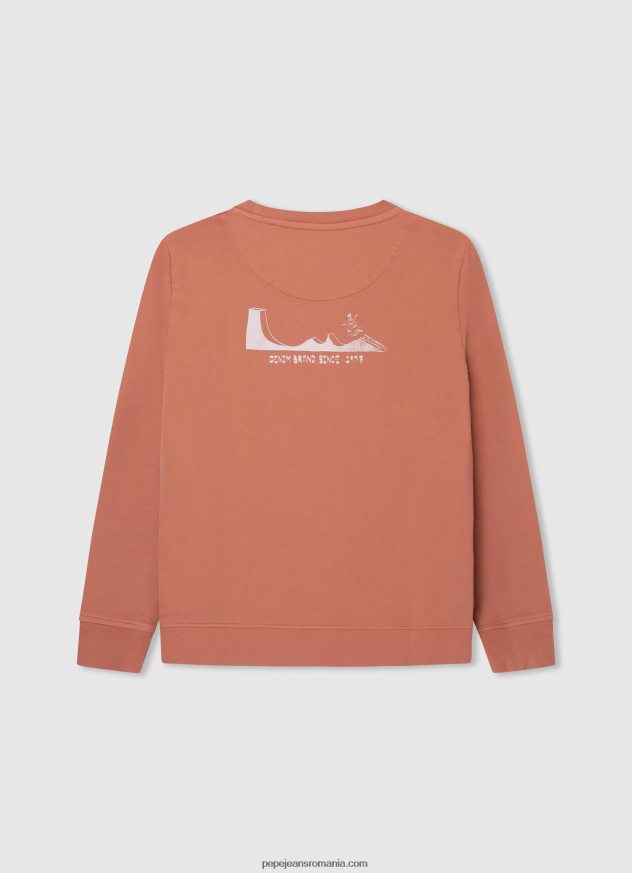 pulover din bumbac patinator băiat Pepe Jeans portocala de dovleac 6Z0R461584 - imagine 2