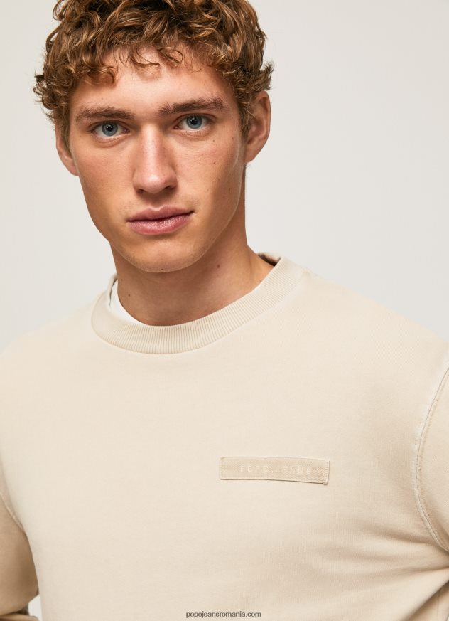 pulover din bumbac spălat cu acid bărbați Pepe Jeans malţ 6Z0R46886 - imagine 3