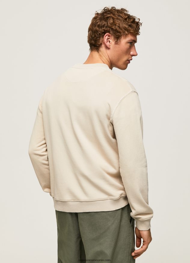 pulover din bumbac spălat cu acid bărbați Pepe Jeans malţ 6Z0R46886 - imagine 4