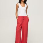 pungă de hârtie pantaloni largi femei Pepe Jeans studio roșu 6Z0R46303