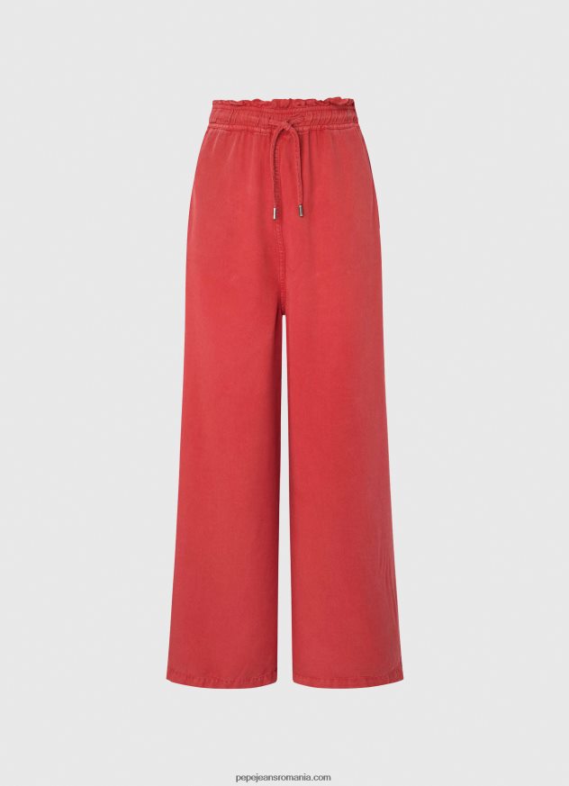 pungă de hârtie pantaloni largi femei Pepe Jeans studio roșu 6Z0R46303 - imagine 5