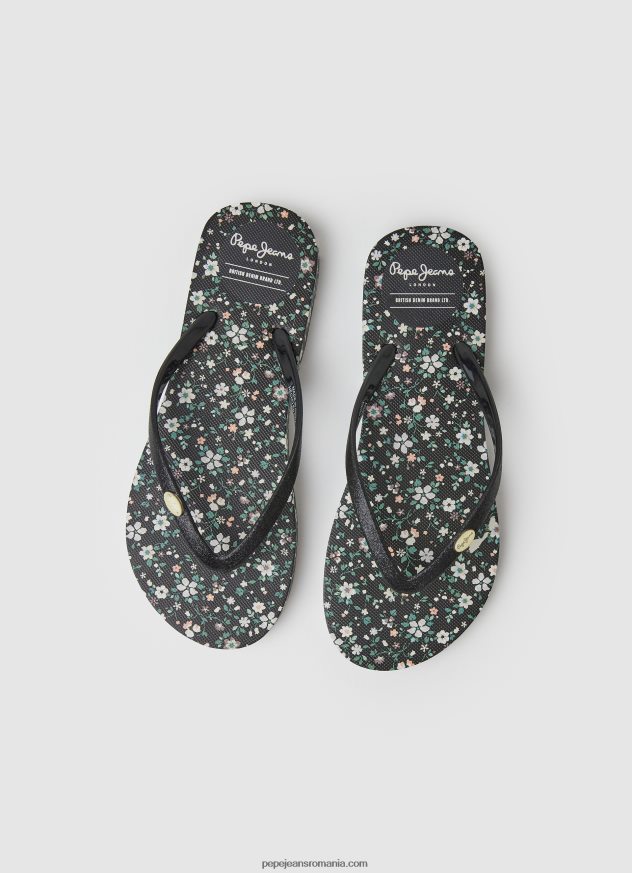 rake garden night beach flip flops femei Pepe Jeans negru 6Z0R46701 - imagine 2
