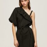rochie asimetrică femei Pepe Jeans negru 6Z0R46200