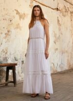 rochie cu detalii brodate femei Pepe Jeans alb 6Z0R46219