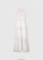 rochie cu detalii brodate femei Pepe Jeans alb 6Z0R46219 - imagine 5